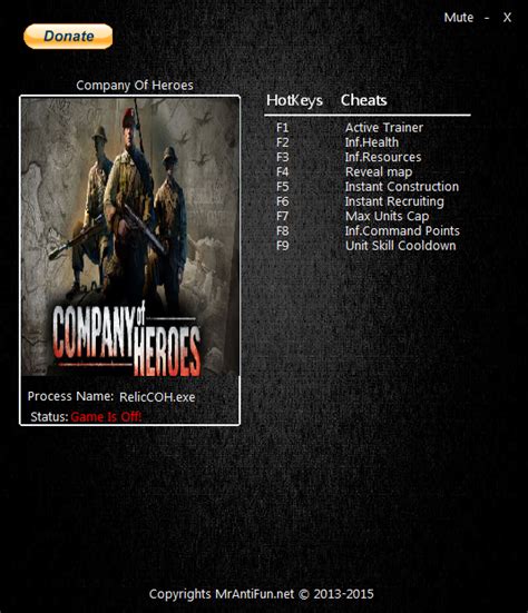 company of heroes - legacy edition trainer|Company of Heroes v2.700.2.42 .